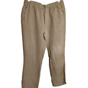Tommy Bahama Men's Pants Size L Linen Blend Pockets Stretch Tan